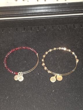 EUC Alex and Ani energy bracelet with red beads And Cute XOXO gold Bracelet Set